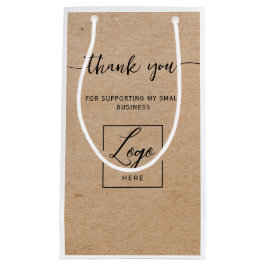 Rustikales Logo Kraft Handgemacht mit Liebe Danke Kleine Geschenktüte