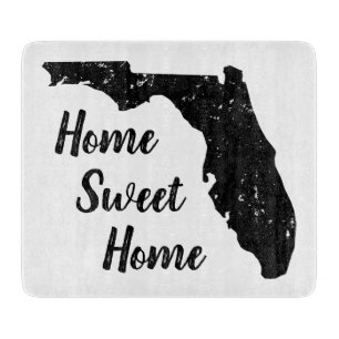 Rustikales Logo mit Umriss der Karte des Florida P Schneidebrett