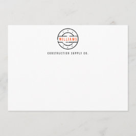 Rustikales Logo-Personalisiert Flat-Notecard Mitteilungskarte