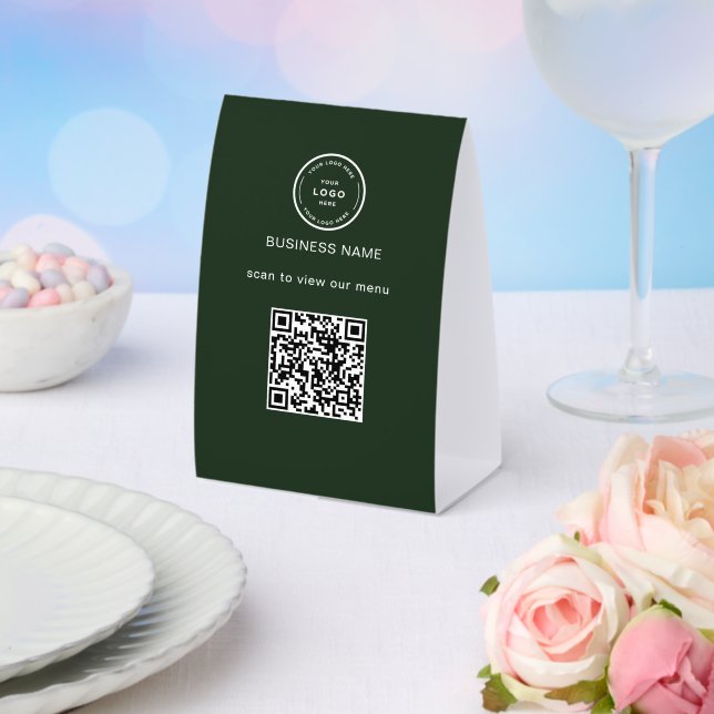 Rustikales Logo Restaurant-Menü QR-Code Geschäftsp Tischaufsteller (In Situ (Hochzeit))