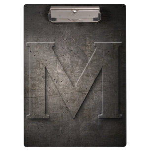 Rustikales M Monogramm-Klemmbrett des Metall Klemmbrett