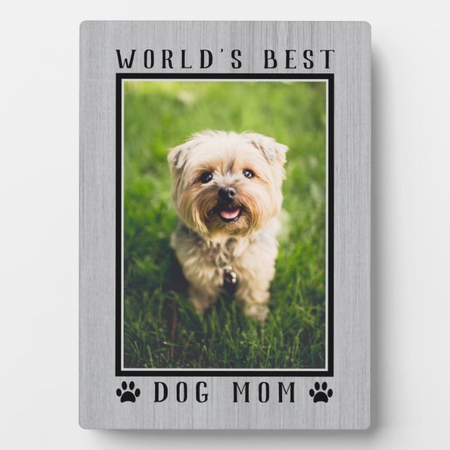 Rustikales Mama-Paw druckt Pet-Foto Fotoplatte (Vorderseite)