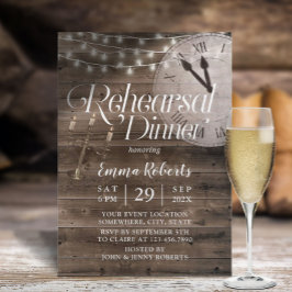 Rustikales Märchen Hochzeit Barn Probe Dinner Einladung