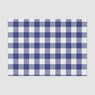 Rustikales Marine-Blau-Büffel-Karo-Muster Seidenpapier