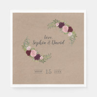 Rustikales Marsala Floral Craft Papier Hochzeit
