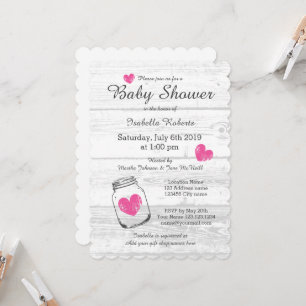 Rustikales Mason Jar Babydusche Einladungen aus St