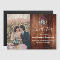 Rustikales Mason Jar Holz Monogramm Foto Save the 