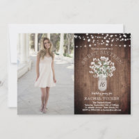Rustikales Mason Jar Lights Sweet 16 Birthday Foto
