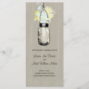 Rustikales Maurer-Glas-und Wildblumen-Programm Programm