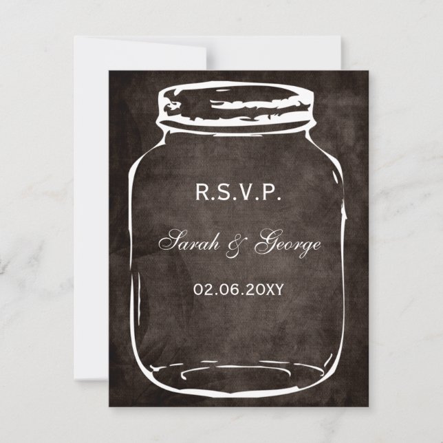 rustikales Maurerschiff Hochzeit Rsvp Karte (Vorderseite)