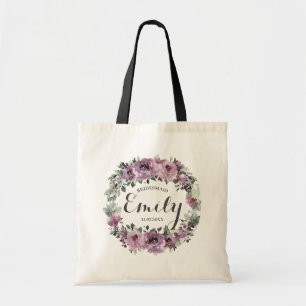 Rustikales Mauve Plum Lila Blumenübersethauptin Ge Tragetasche