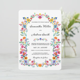 Rustikales mexikanisches Hochzeitschema Einladung