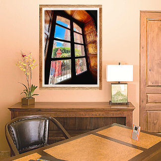 Rustikales Mexiko Altstadt Kirche von Balconi Poster