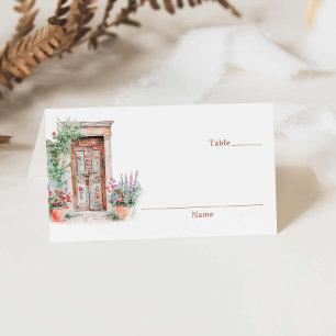 Rustikales Mexiko Terracotta Wedding geklappt Platzkarte