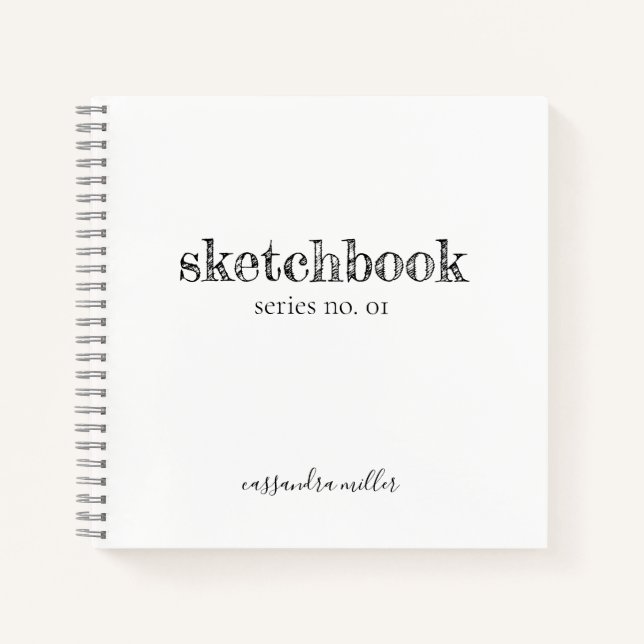 Rustikales Minimalistisch Hand Letter Sketchbook Notizbuch (Vorderseite)