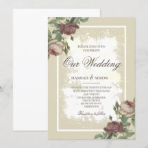 Rustikales Minimalistisches Burgund Gold Wedding I