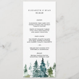 Rustikales Minimalistisches Hochzeitmenü für Wasse Menükarte