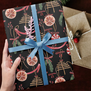 Rustikales, modernes Abstraktes Weihnachtsmuster Geschenkpapier