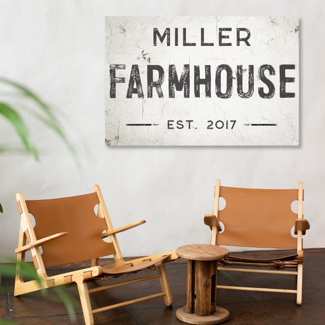 Rustikales, modernes Bauernhaus Zeichen Leinwanddruck (Rustic Modern Industrial Farmhouse Canvas Wall Art)