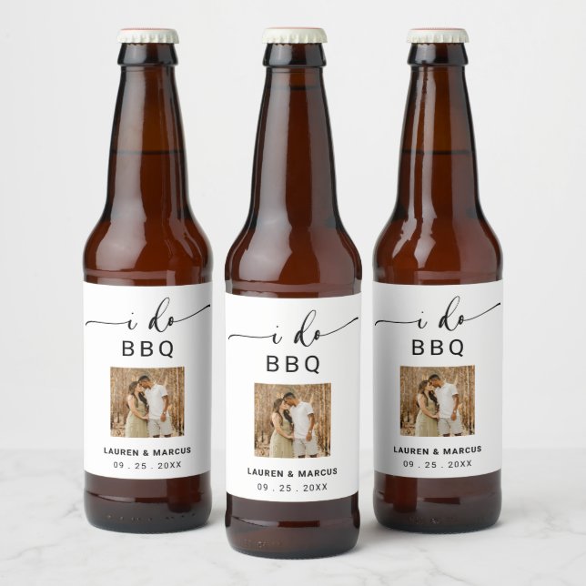 Rustikales modernes Foto I mache GRILLEN Bierflaschenetikett (Flaschen)