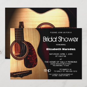 Rustikales, modernes Gitarrenmusik-Brautparty Einladung