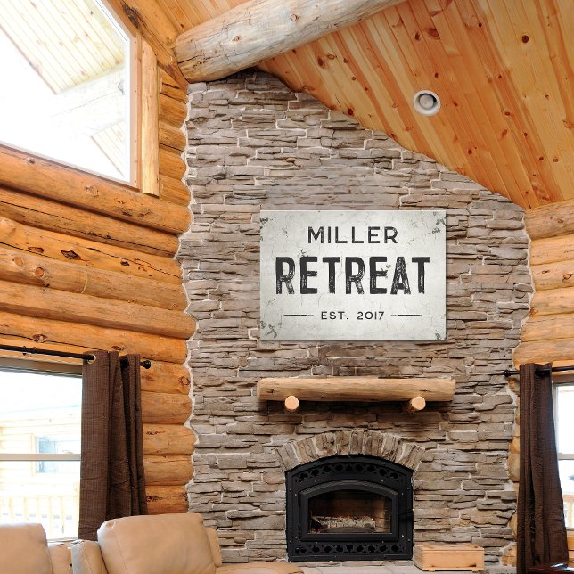 Rustikales modernes Industriehaus Leinwanddruck (Rustic Modern Industrial Farmhouse Retreat Stretched Canvas Wall Art)