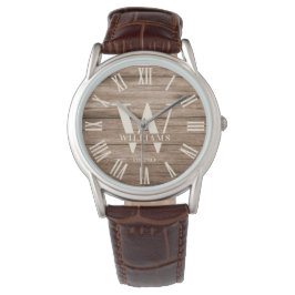 Rustikales Monogram Bauernhaus Eigener Familiennam Armbanduhr