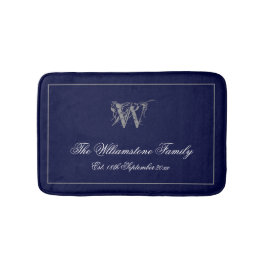 Rustikales Monogramm + Familienname Hochzeitsgesch Badematte