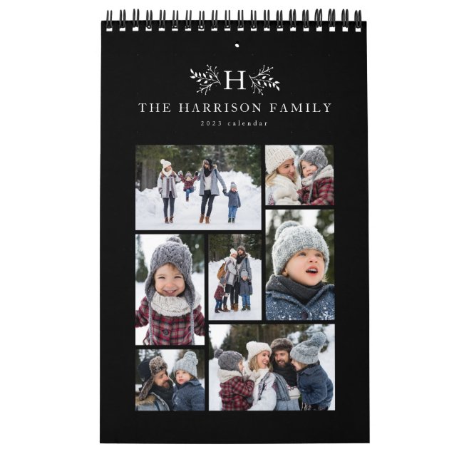 Rustikales Monogramm Foto-Collage Kalender (Titelbild)