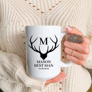 Rustikales Monogramm Hirsch Trauzeugen Heiratsantr Zweifarbige Tasse