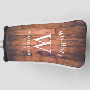 Rustikales Monogramm-Holz Golf Headcover