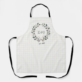 Rustikales Monogramm I Do BBQ Hochzeitsdusche Schürze