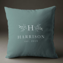 Rustikales Monogramm weiches Blau personalisierter