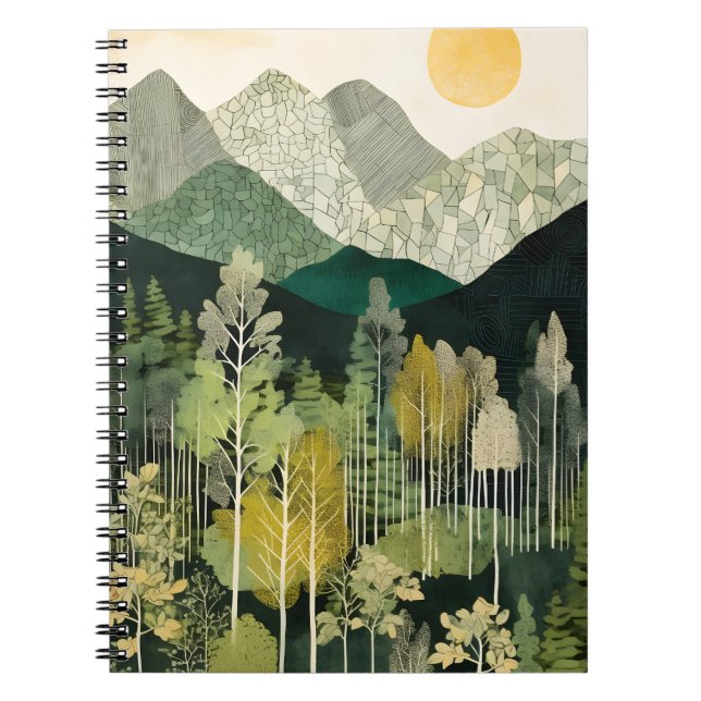 Rustikales Mountain Scene-Notebook Notizblock (Vorderseite)