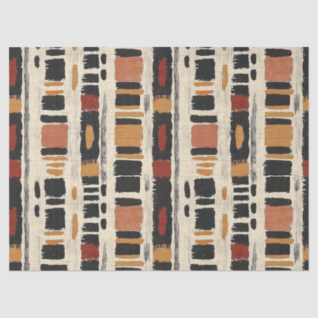 Rustikales Mudcloth-Geometrisches Muster (1) Seidenpapier (Vorderseite)