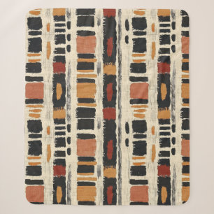 Rustikales Mudcloth-Geometrisches Muster (1) Sherpadecke
