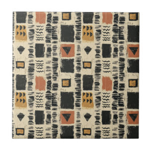 Rustikales Mudcloth-Geometrisches Muster (3) Fliese