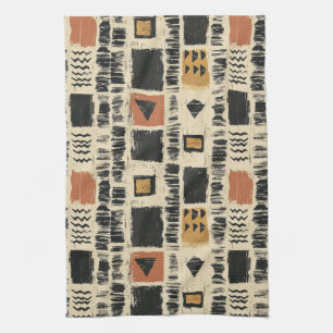 Rustikales Mudcloth-Geometrisches Muster (3) Geschirrtuch