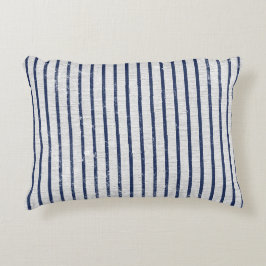 Rustikales Muster für graue Linen und blaue Streif Dekokissen