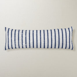 Rustikales Muster für graue Linen und blaue Streif Seitenschläferkissen