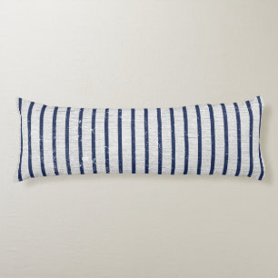 Rustikales Muster für graue Linen und blaue Streif Seitenschläferkissen