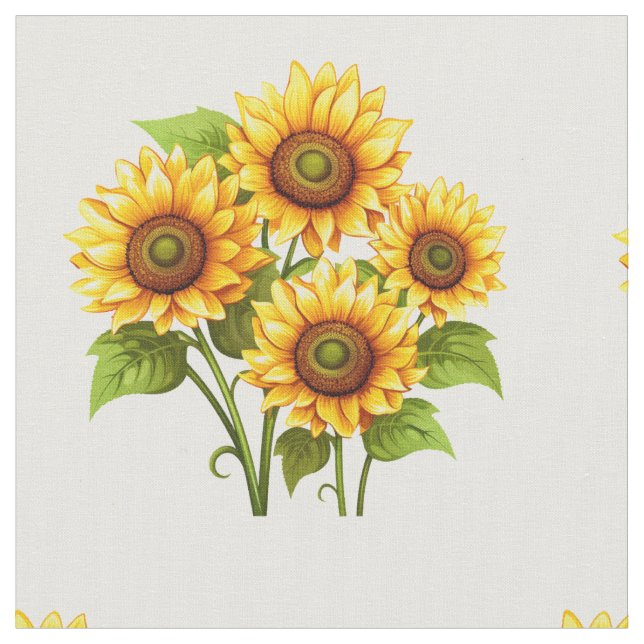 rustikales Muster für Sonnenblumen Stoff (Nahaufnahme)