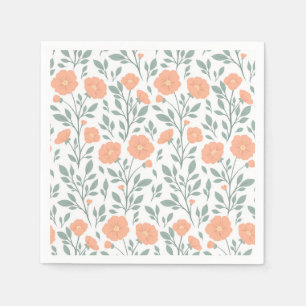 rustikales Muster mit rosa Blume Serviette