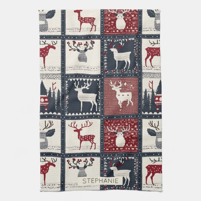 Rustikales Muster | nordisch Geschirrtuch (Vertikal)