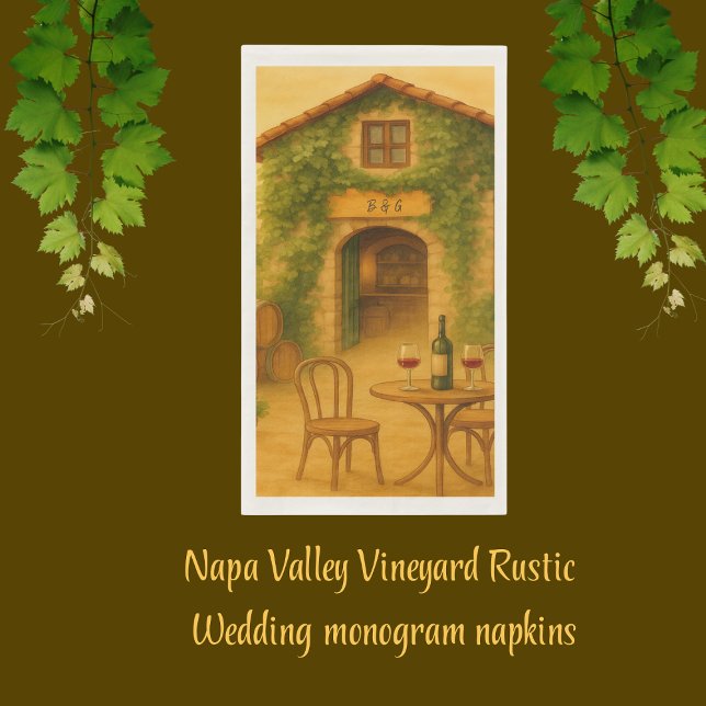Rustikales Napa Vineyard Golden Wedding Serviette (Von Creator hochgeladen)