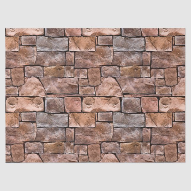 Rustikales Natursteinmauermuster drucken Seidenpapier (Vorderseite)
