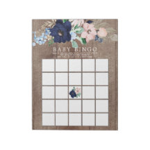 Rustikales Navy Blue & Blush Baby Dusche Bingo Spi