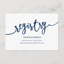 Rustikales Navy Blue Script, Hochzeitsregister