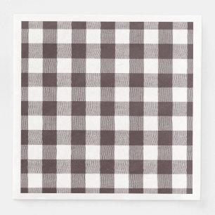 Rustikales neutrales Brown White Gingham Buffalo K Serviette