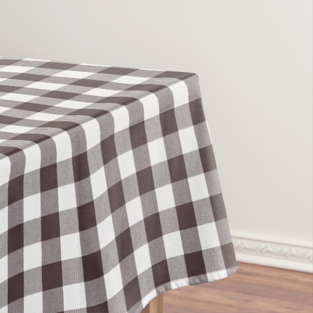 Rustikales neutrales Brown White Gingham Buffalo K Tischdecke (Beispiel)